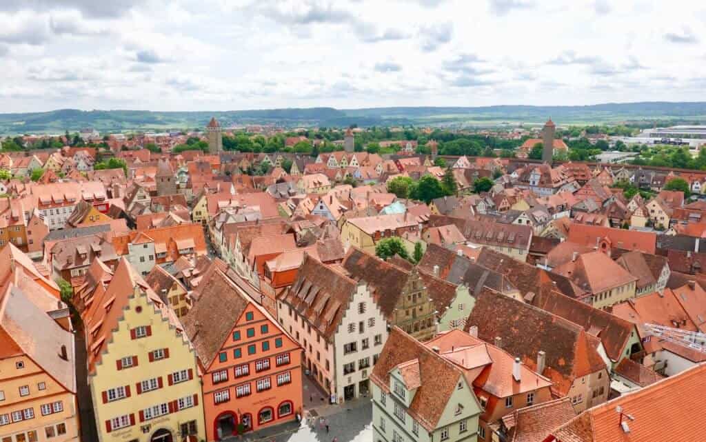 A picture of Rothenburg, Germany from the bell tower