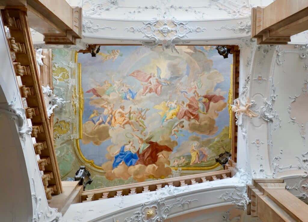 A picture of a stairwell ceiling in the New Bishop's Residence in Passau, Germany
