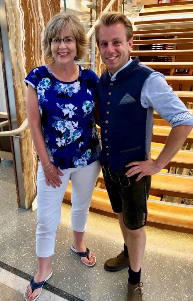 A picture of Lolly and the program director on a Viking River Cruise