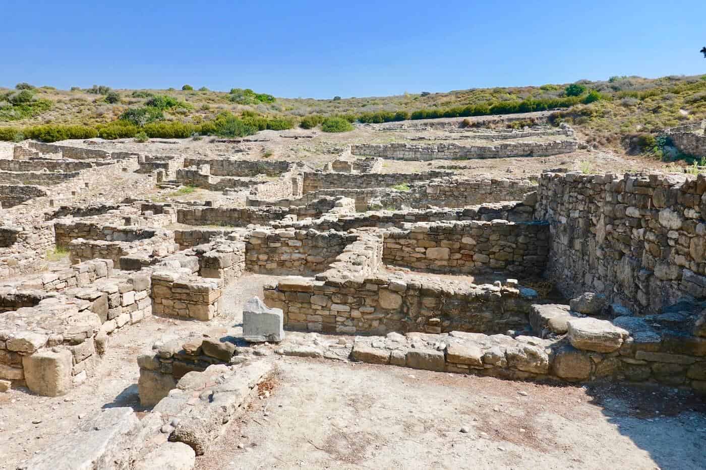 A picture of the ruins in Ancient Kameiros, Rhodes, Greece.
