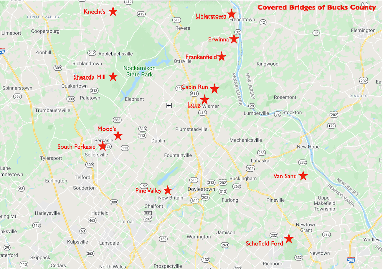 Driving Map Of Parke County Covered Bridges