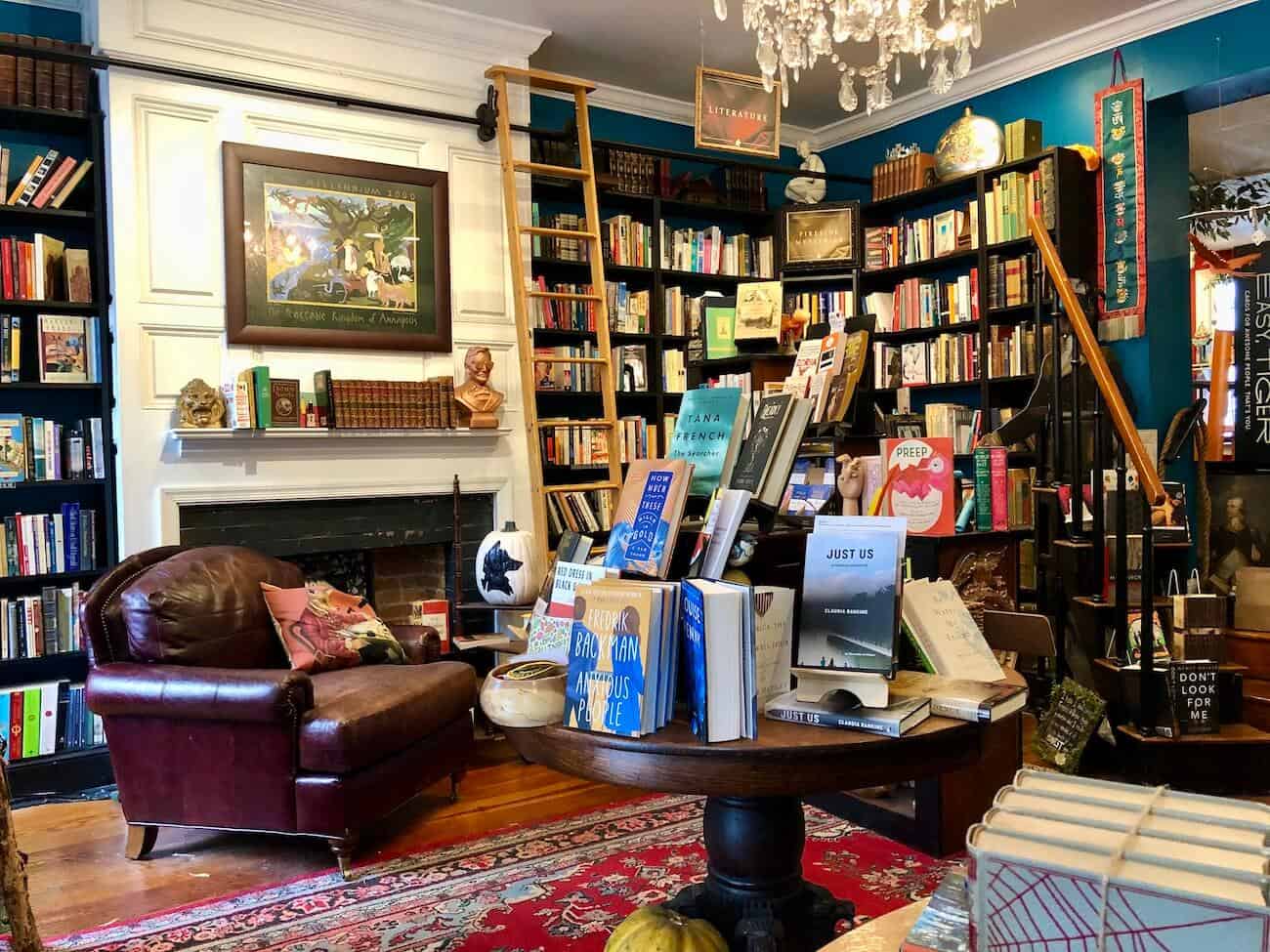 A bookstore interior in Annapolis.