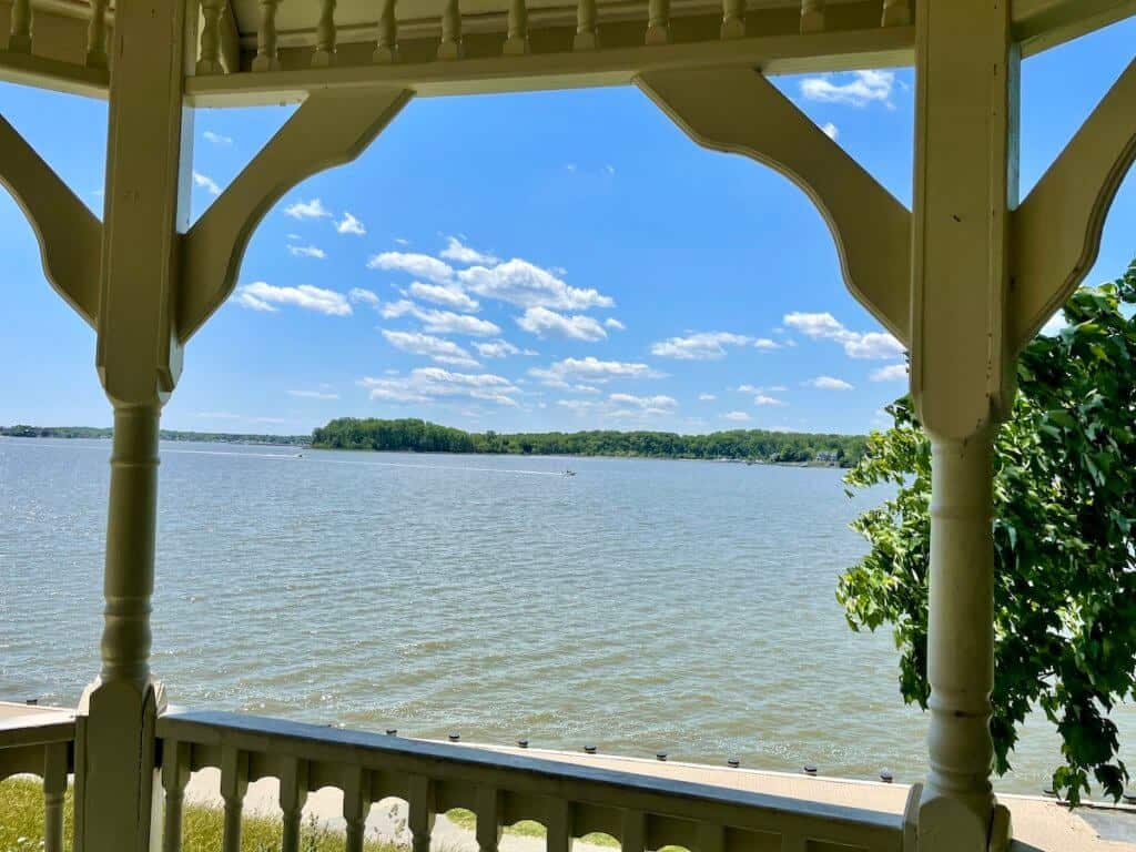 A river view as seen from a gazebo at Quiet Waters Park in Annapolis.