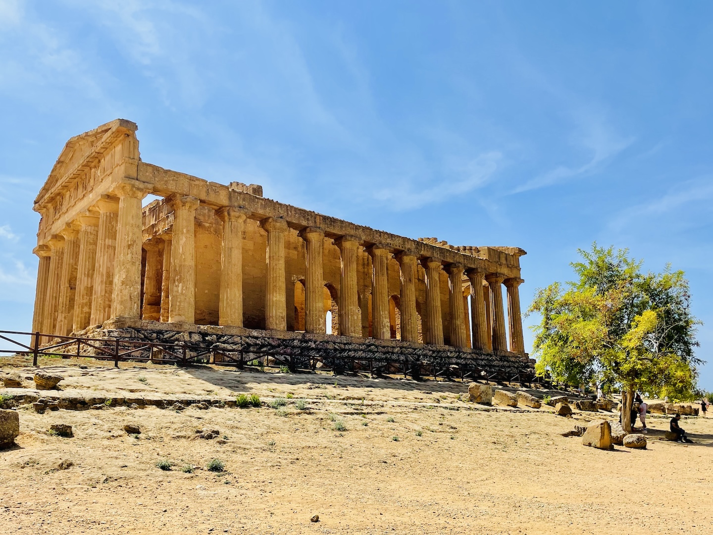 The massive Temple of Concordia stands at the Valley of the Temples in Agrigento, Sicily.